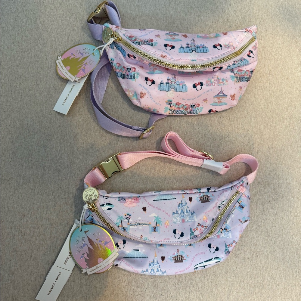 BOTH DISNEYLAND AND DISNEY WORLD NEW WITH TAGS  FANNY PACKS STONEY CLOVER LANE